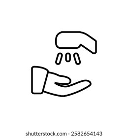 hand wash icon thin line outline sign