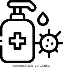 hand wash icon. Thin Linear Style Design Isolated On White Background