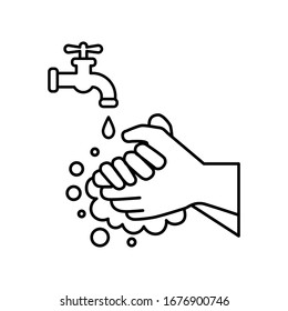 Hand wash icon vector. Clean hands icon vector. Sign and symbols on trendy design