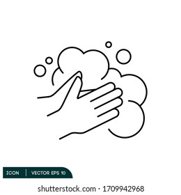 Vektorillustration-Design-Element-Logo-Vorlage für Handwaschanzeige Symbol