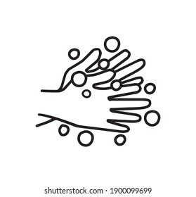 
hand wash icon vector hand drawn, line icon isolated on white