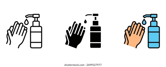 Vektorsymbol für Handwäsche. Symbol für Hygiene, sauberes Leben und Wellness. Vektorgrafik.