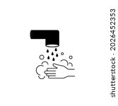 Hand wash icon. Vector illustration of washing hand. Clean hands. Wash your hands. Icon sign, isolated on white background - iconic vector Illustration.