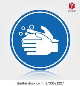 Handwaschsymbol Vektor-Abbildung isoliert.