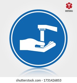 Hand wash icon. Vector illustration isolated.