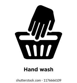 Hand wash icon vector isolated on white background, logo concept of Hand wash sign on transparent background, filled black symbol