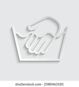  hand wash icon vector  washing instruction symbol