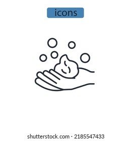 símbolo de símbolo de lavado manual elementos vectoriales para web infográfica