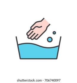 Hand Wash Laundry Icon.