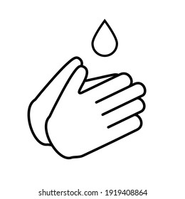 Hand wash line icon, Vector sign on white background