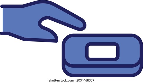 Hand wash Line Inverted Vector Line Icon Design
