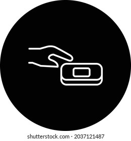 Invertierte Vektorgrafik-Symbolgestaltung der Handwaschlinie
