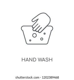 Hand wash linear icon. Hand wash concept stroke symbol design. Thin graphic elements vector illustration, outline pattern on a white background, eps 10.
