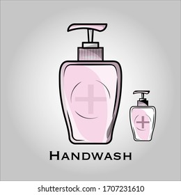 Vector de icono plano líquido lavado a mano. Objetos aislados. Ilustración vectorial. Simple vector para el diseño gráfico. Concepto higiénico. 