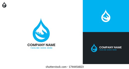 Hand Wash Logo - All elements on this template are editable with vector software