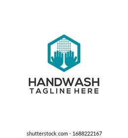 Hand Wash Logo Design Vector for corona virus campaign