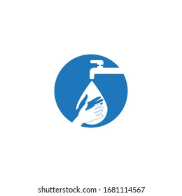 Hand wash logo template vector illustration 