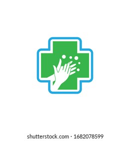 Hand wash logo template vector icon design