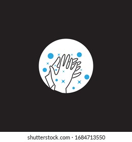 Hand wash logo template vector illustration 