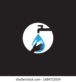 Hand wash logo template vector illustration 