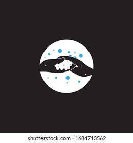 Hand-Wasch-Logo-Vorlage Vektorgrafik 