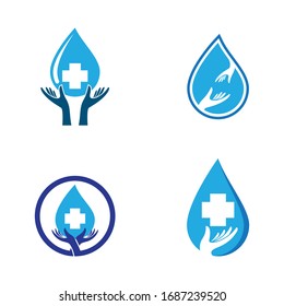 Hand wash logo template vector icon design