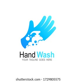 Hand wash logo, Washing hands with soap to prevent virus and bacterial