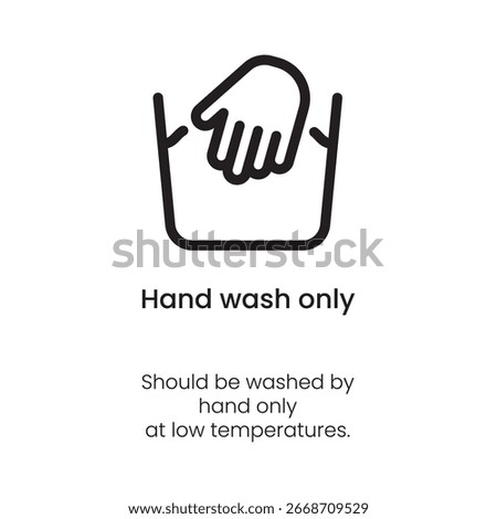 Hand Wash Only Symbol - Laundry Care Vector Icon
