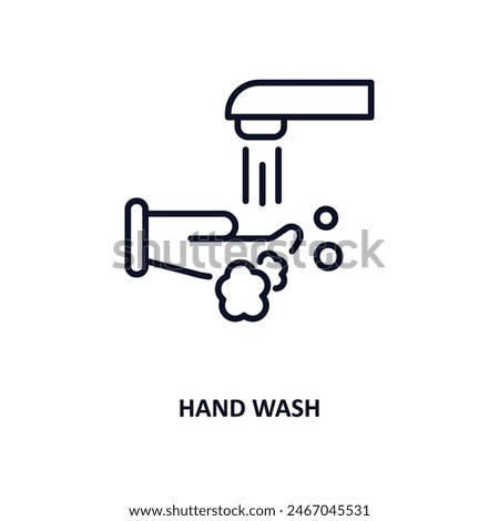 hand wash outline icon.  Thin line icon from cleaning collection. Editable vector isolated on white background