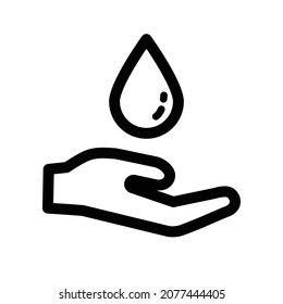 Hand wash outline vector icon in simple style. Clean hands flat vector illustration