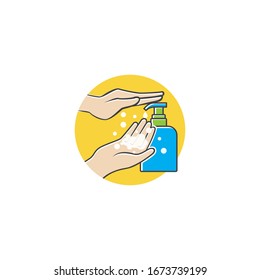 hand wash for prevention 2019-nCoV. Vector illustration to avoid Coronavirus.