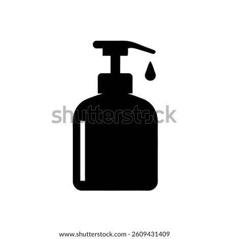 Hand Wash Pump Bottle Icon Vector Sanitation Product Design for Healthcare and Safety Uses On White Background