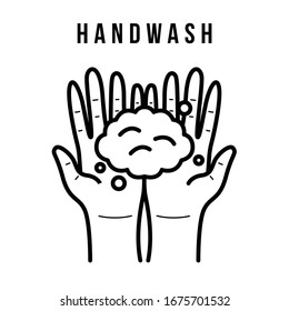 Hand wash, rinse. flat lay. flat icon design.
