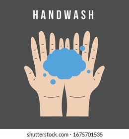 Hand wash, rinse. flat lay. flat icon design.
