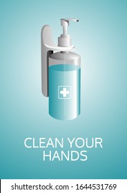 Hand wash. Hand sanitizer. Alcohol-based hand rub. Rubbing alcohol. Wall mounted soap dispenser. Wall hanging hand wash container. Protection from germs such as coronavirus (Covid-19). 