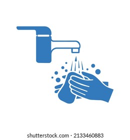 Hand wash, sanitizer icon. Blue color design.