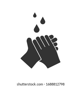 Hand wash with soap , Washing, flat icon design, Clean hands,  illustration, isolated on white background - Vector