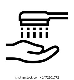 hand wash thin line vector icon