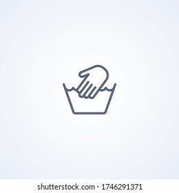 Hand wash, vector best gray line icon on white background, EPS 10
