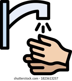 Hand-Waschen-Vektorfarbsymbol 