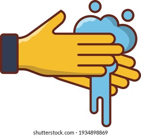 hand wash vector flat color icon