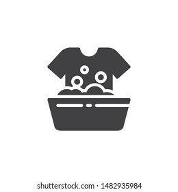 Hand wash vector icon. filled flat sign for mobile concept and web design. Laundry Washing Instructions glyph icon. symbol, logo illustration. Vector graphics