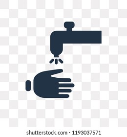 Hand wash vector icon isolated on transparent background, Hand wash transparency concept can be used web and mobile