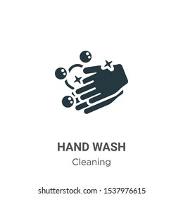 Hand wash vector icon on white background. Flat vector hand wash icon symbol sign from modern cleaning collection for mobile concept and web apps design.