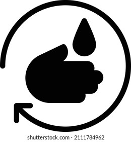 ilustración del vector de lavado manual en un fondo transparente. Símbolos de calidad premium. Icono vector glifos para concepto y diseño gráfico.