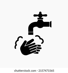 Hand wash Vector illustration on a transparent background. Premium quality symbols. Glyphs vector icon for concept and graphic design.