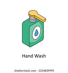 Hand Wash Vector Isometric Outline Icon für Ihre digitalen oder gedruckten Projekte.