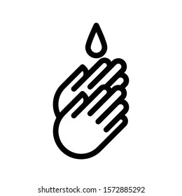 hand wash vector thin line icon 