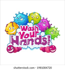 Hand Wash Vector Wash Your Hands Safe Corona Covid 19 Virus