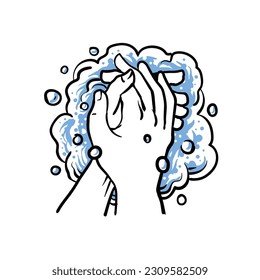 Ilustración vectorial de la actividad de lavado de manos